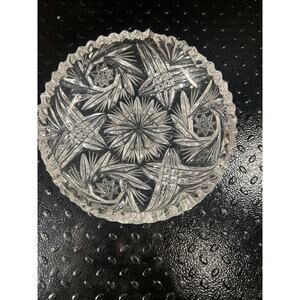 Glass Cut Trinket or Nut Dish
